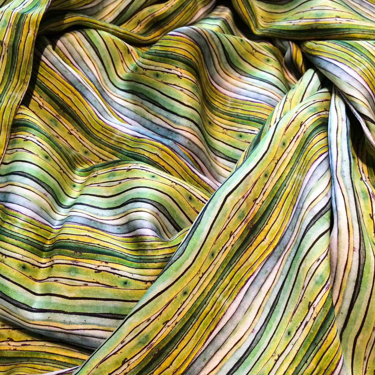 "Yellow Organos" Double Layer Silk Wrap