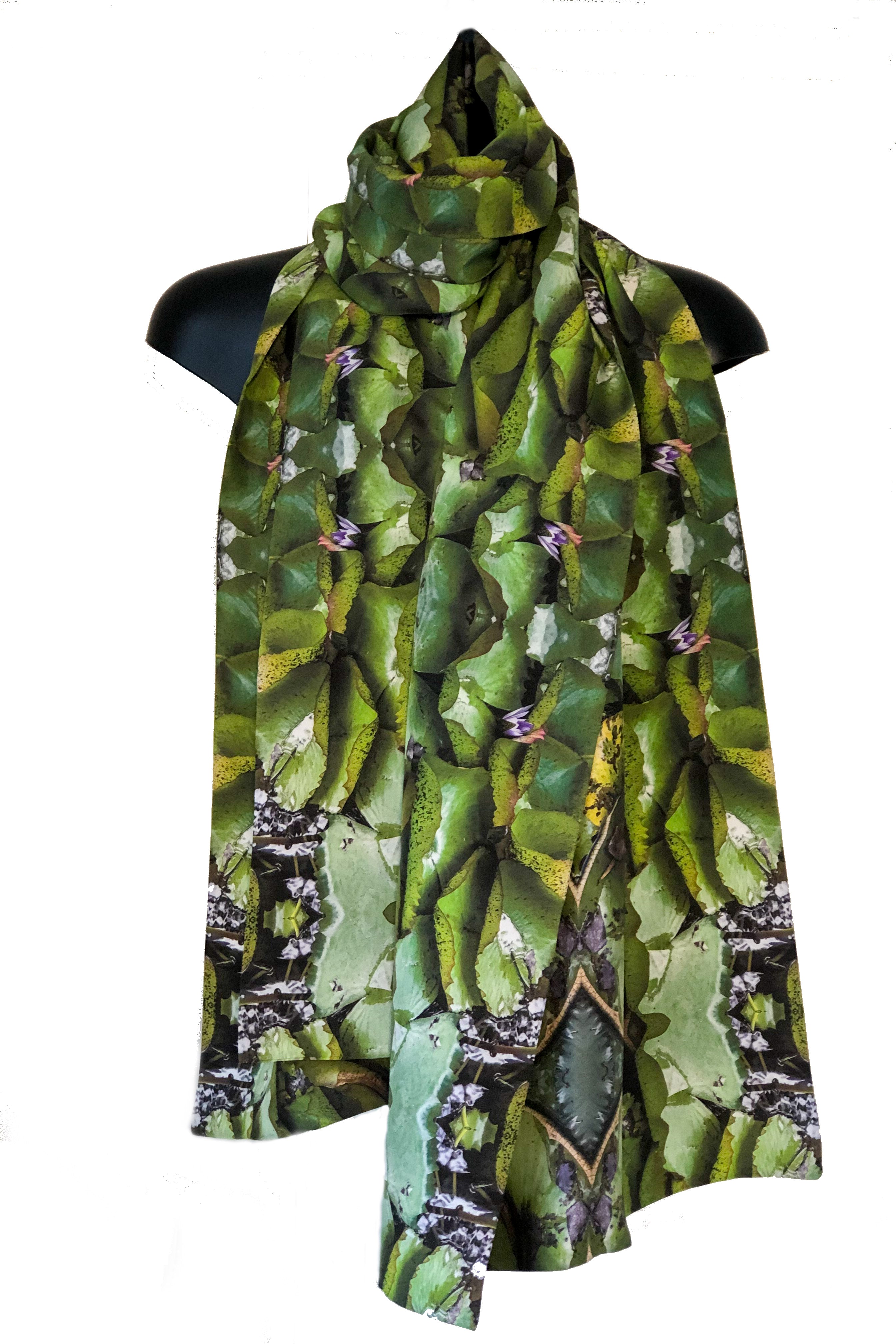 "Lily Pond" Double Layer Silk Wrap