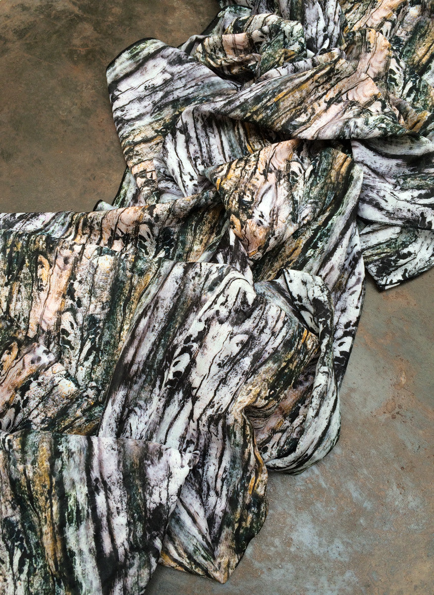 "KIMONO BARK" Cotton/Silk Voile Wrap
