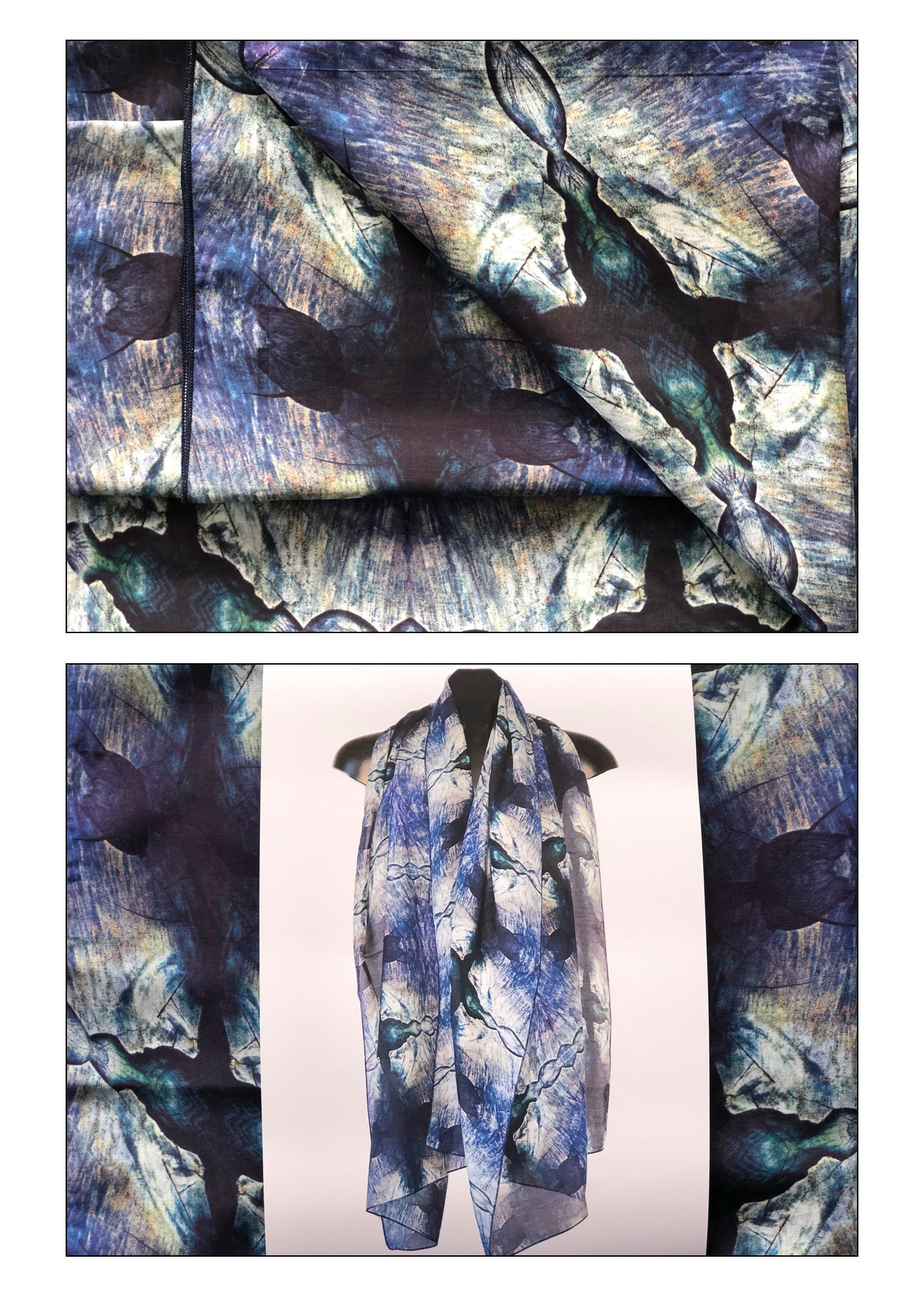 "Layers of Time" Cotton/Silk Voile Wrap