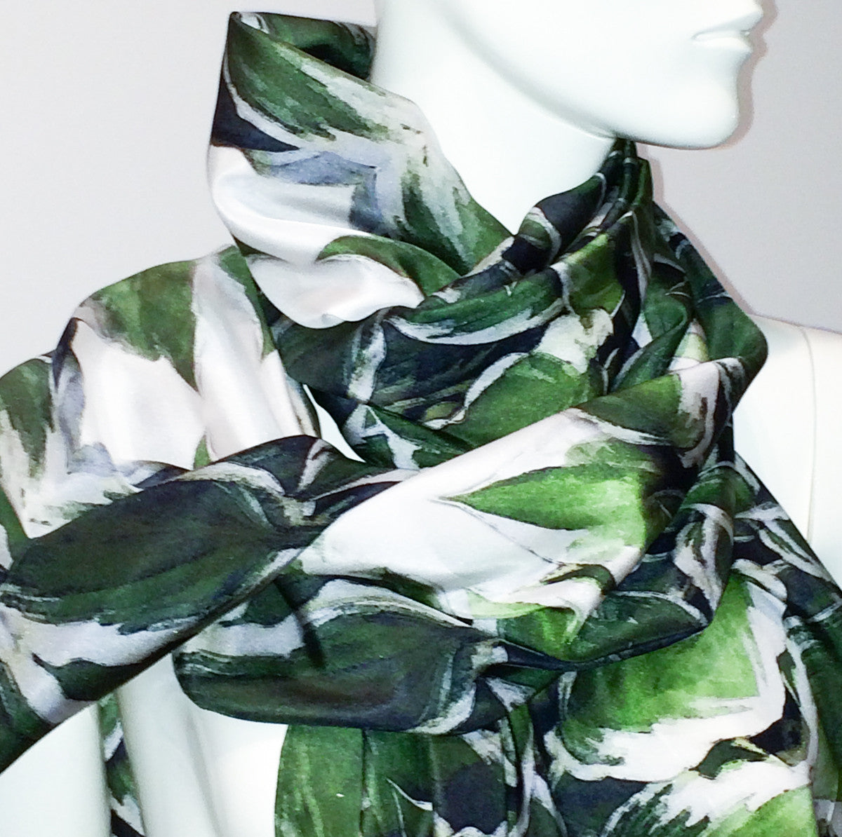 "June Leaves" Single Layer Silk Wrap/Scarf